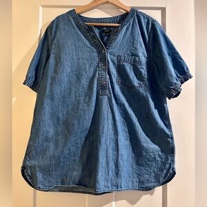 Talbots Denim Button-Front Top